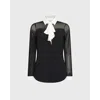 Anne Fontaine Sheryl Designer Long Sleeve Shirt In Black