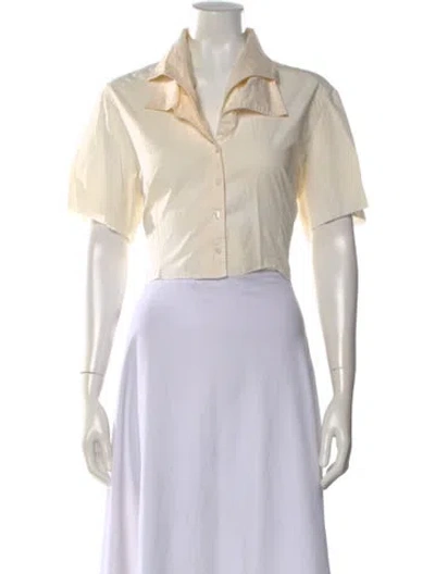 Pre-owned Anne Fontaine Short Sleeve Blouse In Neutral