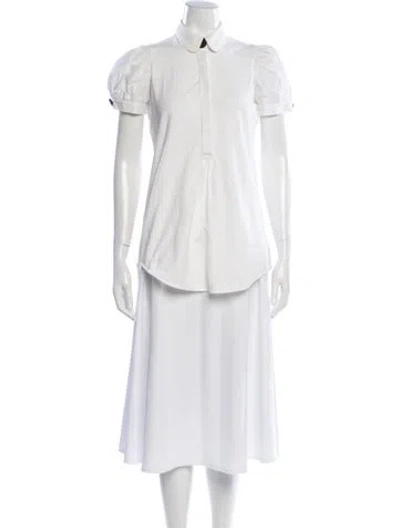 Pre-owned Anne Fontaine Short Sleeve Blouse In Neutral