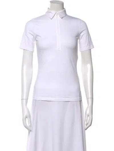 Pre-owned Anne Fontaine Short Sleeve Polo W/ Tags In White
