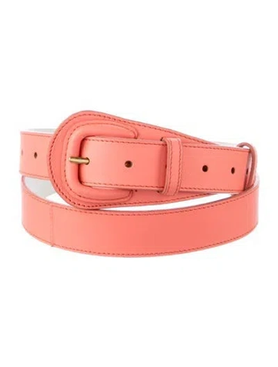 Pre-owned Anne Fontaine Skinny Leather Waist Belt In Pink