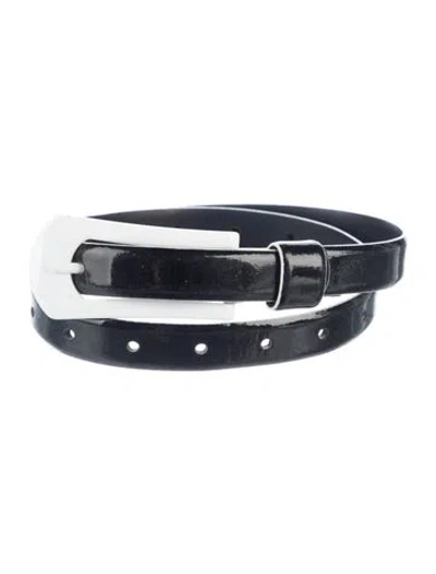 Pre-owned Anne Fontaine Skinny Patent Leather Belt In Black