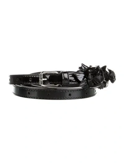 Pre-owned Anne Fontaine Skinny Patent Leather Waist Belt In Black
