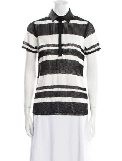 Pre-owned Anne Fontaine Striped Short Sleeve Polo In Multi