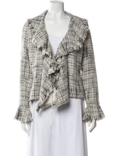 Pre-owned Anne Fontaine Tweed Pattern Jacket In Grey