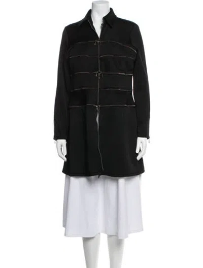 Pre-owned Anne Fontaine Virgin Wool Coat In Black