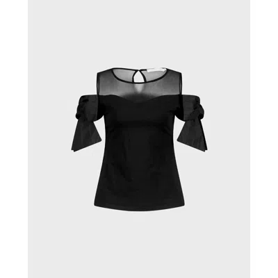 Anne Fontaine Virtyl Sweetheart Neckline Jersey Top In Black