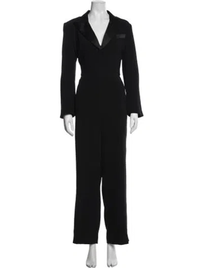 Pre-owned Anne Fontaine V-neck Jumpsuit In Black
