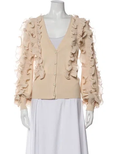 Pre-owned Anne Fontaine V-neck Sweater In Neutral