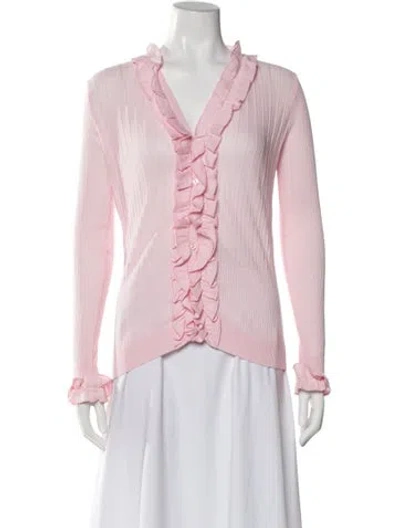 Pre-owned Anne Fontaine V-neck Sweater In Pink