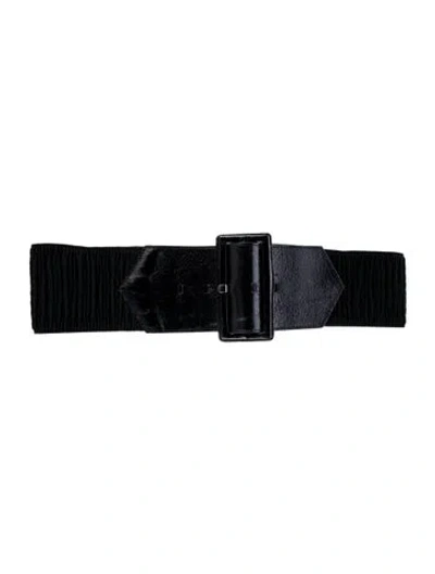 Pre-owned Anne Fontaine Wide Leather Belt In Black