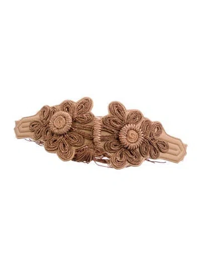 Pre-owned Anne Fontaine Wide Leather Belt In Neutral