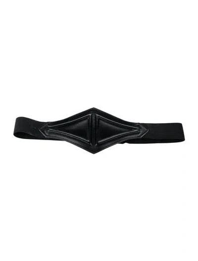 Pre-owned Anne Fontaine Wide Leather Waist Belt In Brown