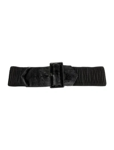 Pre-owned Anne Fontaine Wide Nylon Waist Belt In Black