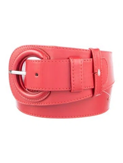 Pre-owned Anne Fontaine Wide Vachetta Leather Waist Belt In Red