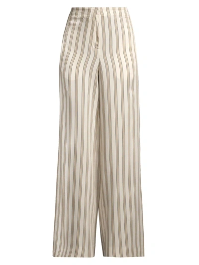Anne Fontaine Women's Pastis Striped Wide-leg Trousers In Almond Milk