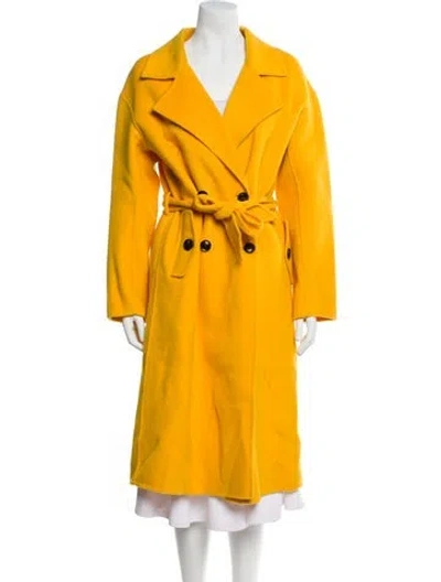 Pre-owned Anne Fontaine Wool Coat W/ Tags In Yellow