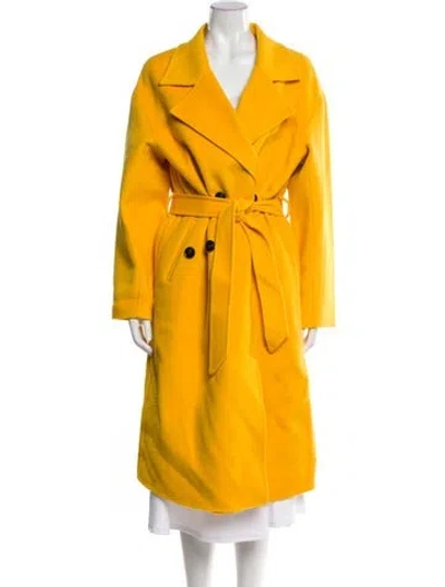 Pre-owned Anne Fontaine Wool Coat In Yellow