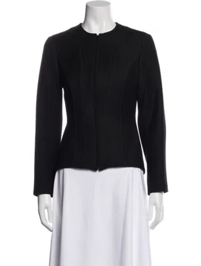Pre-owned Anne Fontaine Wool Jacket In Black