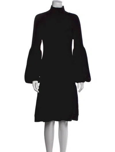 Pre-owned Anne Fontaine Wool Knee-length Dress In Black