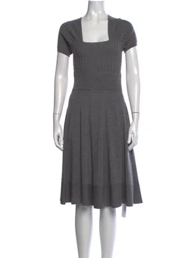 Pre-owned Anne Fontaine Wool Midi Length Dress In Grey