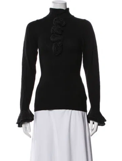 Pre-owned Anne Fontaine Wool Turtleneck Sweater In Black