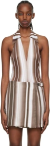 Anne Isabella Brown Recycled Polyethylene Camisole In Spray Stripe Brown