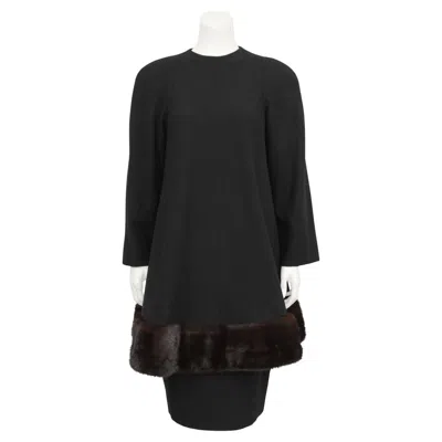 Pre-owned Anne Klein 1990s  Black Wool Ensemble With Trim