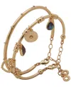 Anne Klein 2-pc. Gold-tone Charm Cuff Bracelet Set In Gold