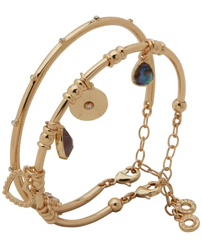Anne Klein 2-pc. Gold-tone Charm Cuff Bracelet Set