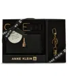 Anne Klein 2 Piece Lock Wristlet Gift Set With Bag Charm In Black