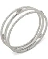 Anne Klein 3-pc. Set Crystal Floral-motif Bangle Bracelets