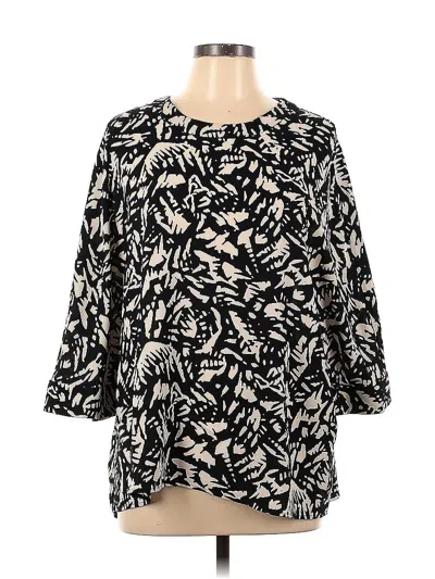 Pre-owned Anne Klein 3/4 Sleeve Blouse In Black