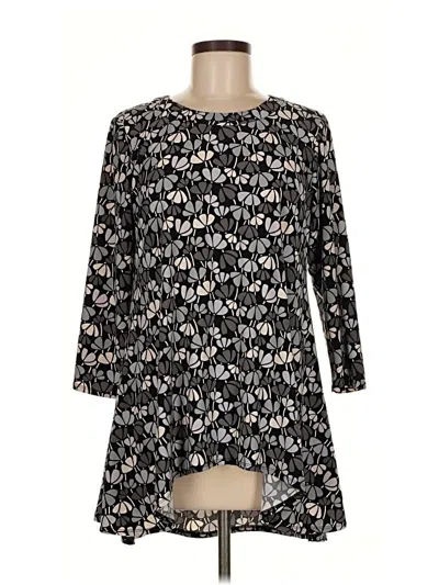 Pre-owned Anne Klein 3/4 Sleeve Blouse In Black