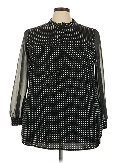 Pre-owned Anne Klein 3/4 Sleeve Blouse In Black