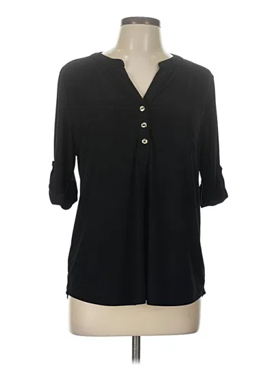 Pre-owned Anne Klein 3/4 Sleeve Blouse In Black