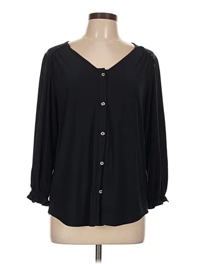 Pre-owned Anne Klein 3/4 Sleeve Blouse In Black