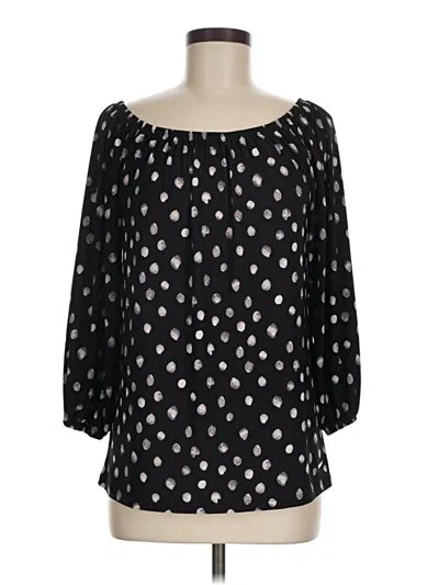 Pre-owned Anne Klein 3/4 Sleeve Blouse In Black