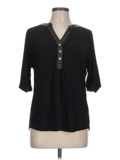 Pre-owned Anne Klein 3/4 Sleeve Blouse In Black
