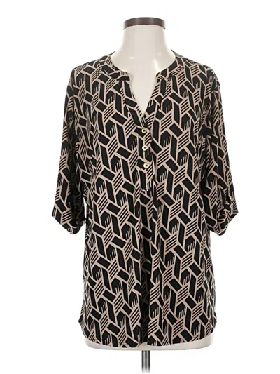 Pre-owned Anne Klein 3/4 Sleeve Blouse In Black