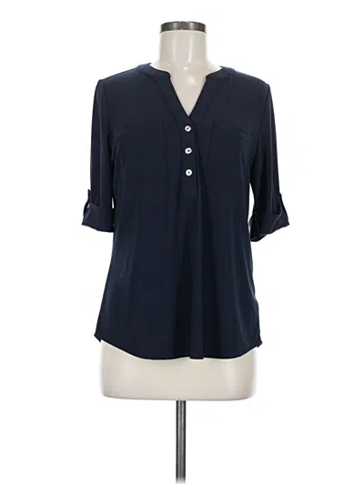 Pre-owned Anne Klein 3/4 Sleeve Blouse In Blue