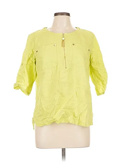Pre-owned Anne Klein 3/4 Sleeve Blouse In Green