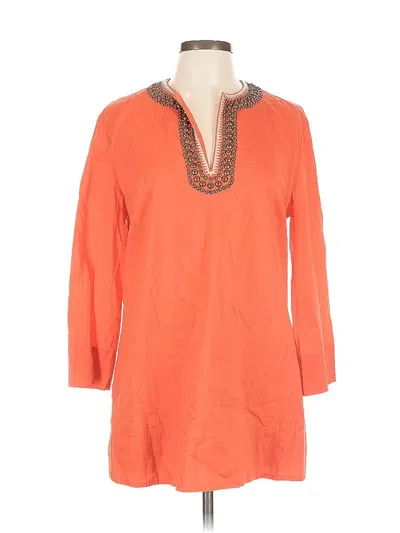 Pre-owned Anne Klein 3/4 Sleeve Blouse In Orange