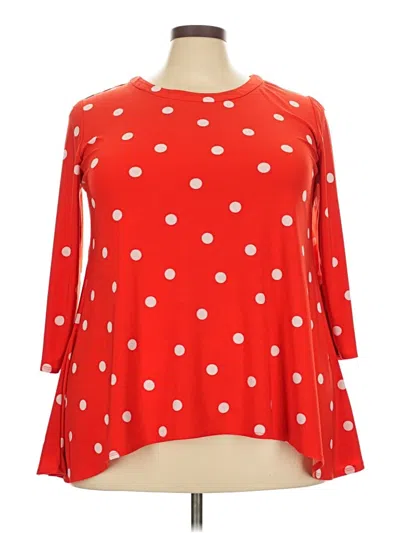 Pre-owned Anne Klein 3/4 Sleeve Blouse In Red