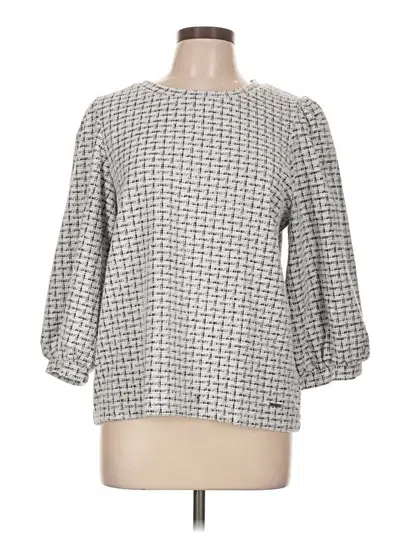 Pre-owned Anne Klein 3/4 Sleeve Blouse In Silver