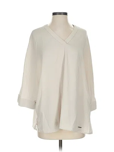 Pre-owned Anne Klein 3/4 Sleeve Blouse In White