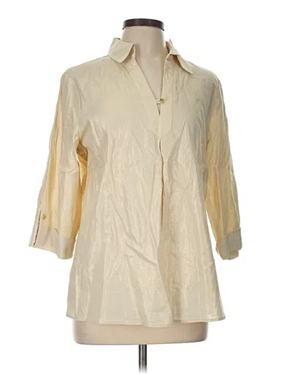 Anne Klein 3/4 Sleeve Button Down Shirt In White