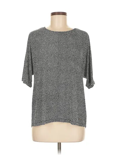 Pre-owned Anne Klein 3/4 Sleeve T-shirt In Gray