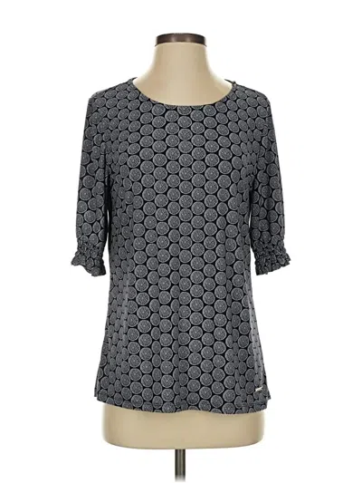 Pre-owned Anne Klein 3/4 Sleeve T-shirt In Gray