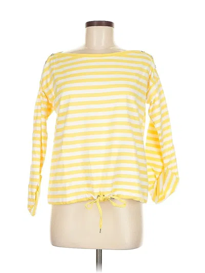 Pre-owned Anne Klein 3/4 Sleeve T-shirt In Yellow